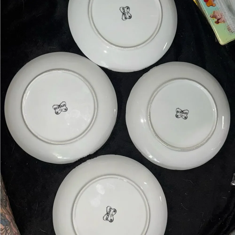 Vintage Ecstasy Pattern By Shafford Snack Plates Set of 4